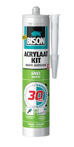 Bison Acrylat-Kit schnell 30 Minuten Köcher 300 ml - Dichtungssatz zum Abdichten von Fugen, Nähten, Rissen und Rissen, überstreichbar, dicht abwischbar Bison Acrylat-Kit schnell 30 Minuten Köcher 300 ml - Dichtungssatz zum Abdichten von Fugen, Nähten, Rissen und Rissen, überstreichbar, dicht abwischbar von Bison