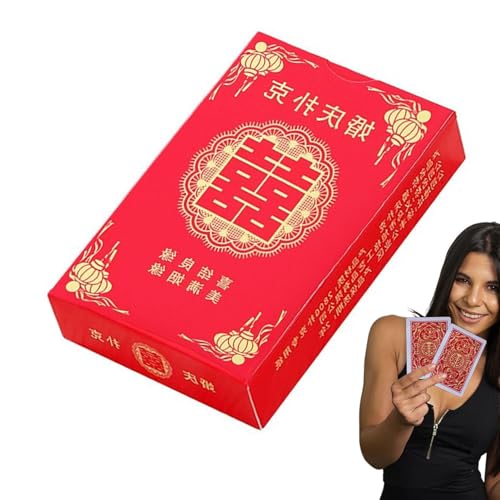 Bitong Kartenspiel für Hochzeiten, Spielkarten für Hochzeiten - Hochzeits-Thema-Rotkarten-Spieldeck - Valentinstag-Spielkarten für Hochzeitsgeschenke, chinesische Hochzeitsspielkarten für die von Bitong