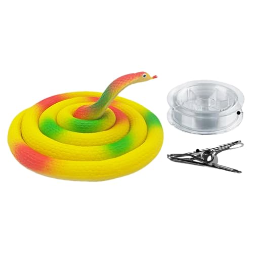 Bitong Schlangenstreich, falsche Schlange,Schlange auf Einer Schnur, Streich-Requisiten, Metallclip | Urkomische Streiche für Erwachsene, lustiges Kobra-Spielzeug für Feiertagspartys von Bitong