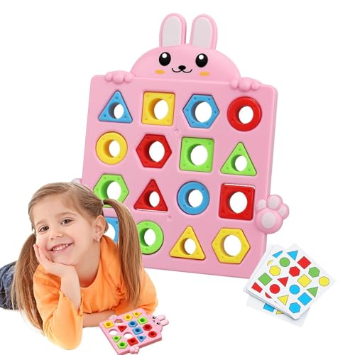 Formen-Lernspielzeug für Kleinkinder, Form-Farb-Matching-Spiel, Schnell passendes Brett mit geometrischer Form, Montessori-Puzzles, farbsensorisches Lernspielzeug, Vorschul-Lernspielzeug für Kinder von Bitong