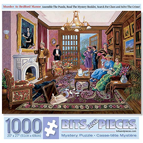 Bits and Pieces Puzzle - Motiv: Murder at Bedford Manor - 1000 Teile - Murder Mystery Puzzle inklusive mit Detektivgeschichte (auf Englisch) zum Lösen des Verbrechens. von Bits and Pieces