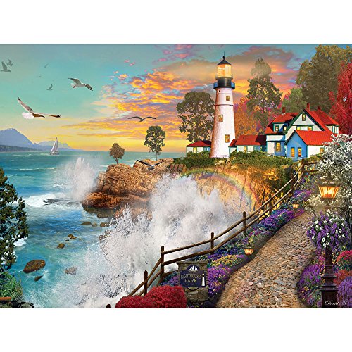Bits and Pieces - 1000 Piece Jigsaw Puzzle for Adults - Lighthouse Park - 1000 pc Sunset by the Ocean Jigsaw by Artist David Maclean von Bits and Pieces