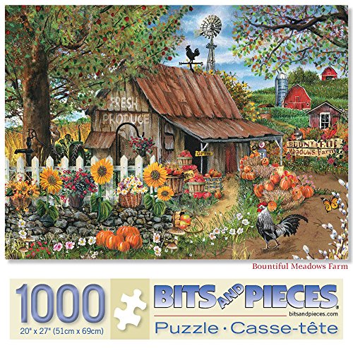 Bits and Pieces - 1000 Teile Puzzle für Erwachsene – Überreichende Wiesenfarm – 1000 Teile Puzzle vom Künstler Thomas Wood von Bits and Pieces
