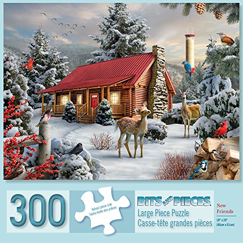 Bits and Pieces 300 Große Teile Puzzle für Erwachsene New Friends 300 Pc Snowy Winter Scene Jigsaw by Artist Alan Giana von Bits and Pieces