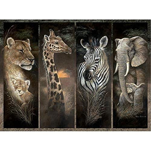 Bits and Pieces - 3000 Piece Jigsaw - Puzzle Pride of Africa by Artist Ruane Manning - African Jungle Animals: Lions, Giraffes, Elephants and Zebras - 3000 pc Jigsaw von Bits and Pieces