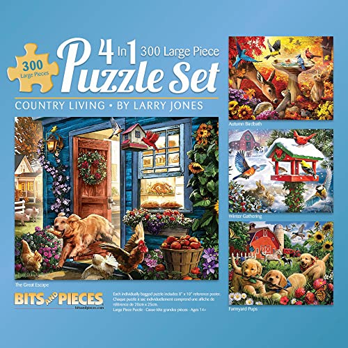 Bits and Pieces 4-in-1 Multipack - 300 Teile Puzzle für Erwachsene - 300 Teile Puzzle Set Bundle von Künstler Larry Jones - 16" x 20" (41cm x 51cm) von Bits and Pieces
