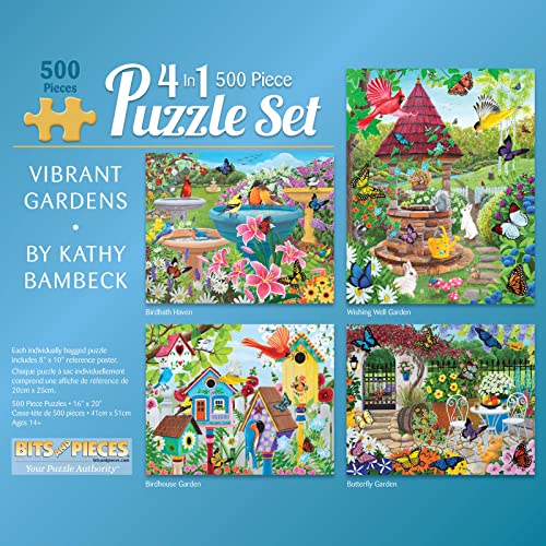 Bits and Pieces 4-in-1 Multipack – 500 Teile Puzzle für Erwachsene – 500 Teile Puzzle-Set Bundle von Künstler Kathy Bambeck – 41 cm x 51 cm von Bits and Pieces