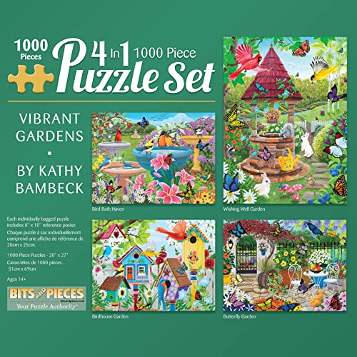 Bits and Pieces - Multipack 4-in-1 1000 Teile Puzzle für Erwachsene – jedes Puzzle misst 50,8 x 68,6 cm – 1000 Teile Puzzles von Künstler Kathy Bambeck von Bits and Pieces