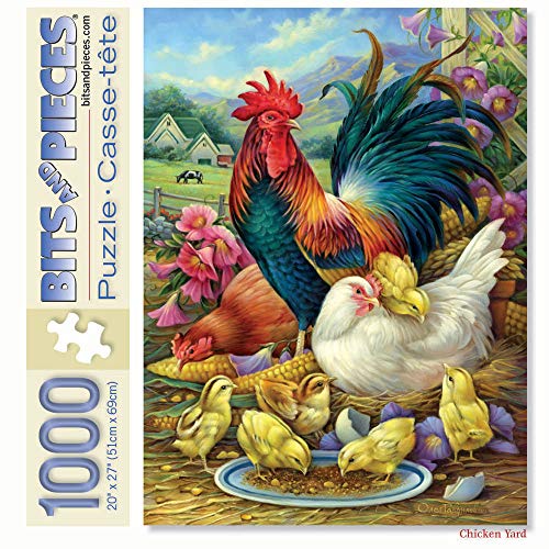 Bits and Pieces Puzzle mit 1000 Teilen für Erwachsene, 50,8 x 68,6 cm, Hühnerhof, 1000-teiliges Puzzle mit Bauernhof, Fütterung von Hühnern und Hahnküken von Künstler Oleg Gavrilov Bits and Pieces Puzzle mit 1000 Teilen für Erwachsene, 50,8 x 68,6 cm, Hühnerhof, 1000-teiliges Puzzle mit Bauernhof, Fütterung von Hühnern und Hahnküken von Künstler Oleg Gavrilov von Bits and Pieces