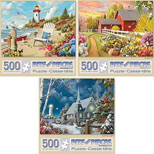 Bits and Pieces - Puzzles für Erwachsene – Vorteilsset mit drei – Erwachen, Leitlichter und Tagtraum-Puzzles von Künstler Alan Giana – 500-teiliges Puzzle – 45,7 x 61 cm von Bits and Pieces
