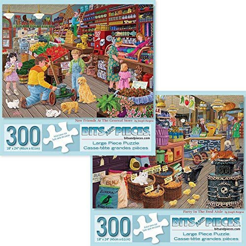 Bits and Pieces - Vorteilsset mit zwei (2) 300-teiligen Puzzles für Erwachsene – jedes Puzzle misst 45.7 x 61 cm – neue Freunde im General Store von Bits and Pieces
