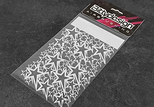 Bittydesign RC Vinyl Stencil - Stars Karosserie Design Abklebebogen Airbrush Schablone von Bitty Design