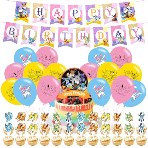 44Pcs Kinder Geburtstagsdeko, Ballons Kinder Luftballons Geburtstag Party Set, Happy Birthday Tortendeko Cake Topper Set, Anime Party Zubehör, Birthday Decorations 44Pcs Kinder Geburtstagsdeko, Ballons Kinder Luftballons Geburtstag Party Set, Happy Birthday Tortendeko Cake Topper Set, Anime Party Zubehör, Birthday Decorations von Biuebinc