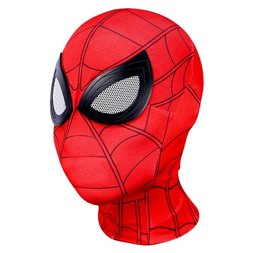Biuebinc Spiderheld Maske für Kinder und Erwachsene, Superhelden Masken Kinder, Spider kostüm Maske Leicht und atmungsaktiv für Halloween Cospaly、Video Requisiten(Klassischer Erwachsener) von Biuebinc