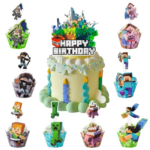 Tortendekoration Set, Kuchen Deko Cupcake Wrapper Cartoon Cupcake Deko Muffin Deko Kindergeburtstag Party Geburtstag Supplies Tortenaufleger Tortendekoration Set, Kuchen Deko Cupcake Wrapper Cartoon Cupcake Deko Muffin Deko Kindergeburtstag Party Geburtstag Supplies Tortenaufleger von Biuebinc