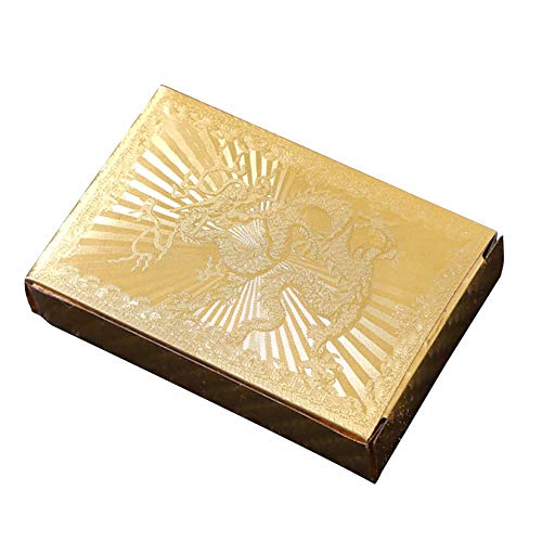 Biwwubik Wasserdichtes Poker Set Deck Gold Folie Spiel Karten Brett Spiel Magische Karten Geschenk von Biwwubik