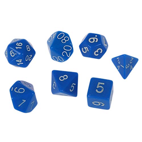 Biwwubik WüRfelsäTze, Polyedrische WüRfel, 7 Teilige Mehrseitige WüRfel Rollen Spiel Brett Spiel (Blau) von Biwwubik