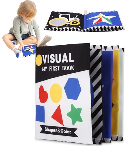 Schwarz Weiß Buch Babyspielzeug 0-3, Kontrastkarten Baby, Kontrastkarten Babybuch Stoffbuch, Fühlbuch Baby, Soft Bilderbuch aus Stoff, Geschenk für Jungen Mädchen Schwarz Weiß Buch Babyspielzeug 0-3, Kontrastkarten Baby, Kontrastkarten Babybuch Stoffbuch, Fühlbuch Baby, Soft Bilderbuch aus Stoff, Geschenk für Jungen Mädchen von Bixury