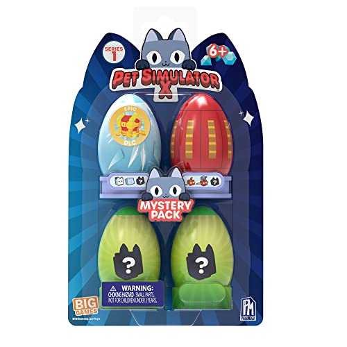 Bizak Pet Simulator Packung mit 4, Entdecken Sie Haustiere im Inneren der Überraschungseier, es gibt Welpen und Kätzchen, Aber auch Drachen und Einhörner, Sammlerstücke, Codes einlösbar auf Roblox Bizak Pet Simulator Packung mit 4, Entdecken Sie Haustiere im Inneren der Überraschungseier, es gibt Welpen und Kätzchen, Aber auch Drachen und Einhörner, Sammlerstücke, Codes einlösbar auf Roblox von Bizak