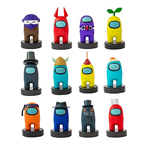 Bizak Among Us Figur mit Stempel Set 12 Box Sortiment 1 (Ninja) (64115065), bunt, S von Bizak