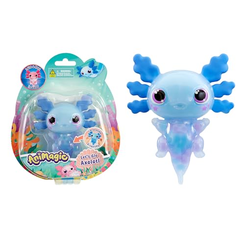 Bizak Animagic Axolotl Elektronisches und Luminisches Haustier, Blau, ab 4 Jahren, Sensorisches Spiel & Touch-Erfahrung, ausziehbarer Körper, schwimmt und leuchtet im Wasser (64550393-1) von Bizak