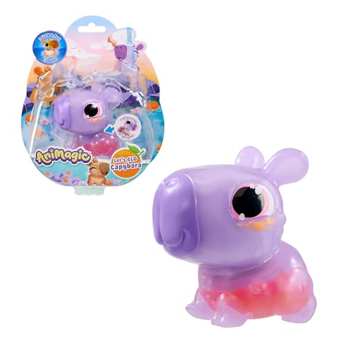 Bizak Animagic Capibara, interaktiv mit Lichtern und Geräuschen, weicher und weicher Körper mit Mandarinen, stapelbar, Violett (64553921-2) von Bizak