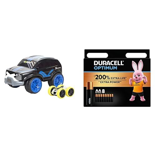 Bizak Exost Fury Jump 2-in-1-Funk-Fahrzeug 62000210 + Duracell Optimum Batterien AA, 8 Stück, bis zu 200% zusätzliche Lebensdauer oder extra Power von Bizak