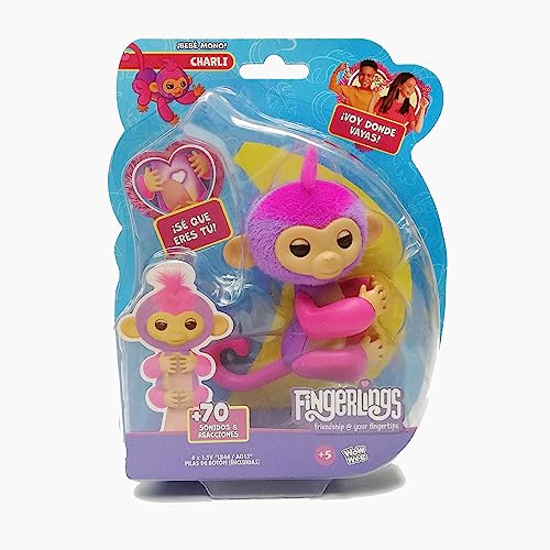 Bizak Fingerlings Charlie, interaktiver Scherzartikel von Allen, liebt es zu lachen und super lächelnde Witze, mit über 70 verschiedenen Geräuschen und Reaktionen, mit eigener Persönlichkeit von Bizak
