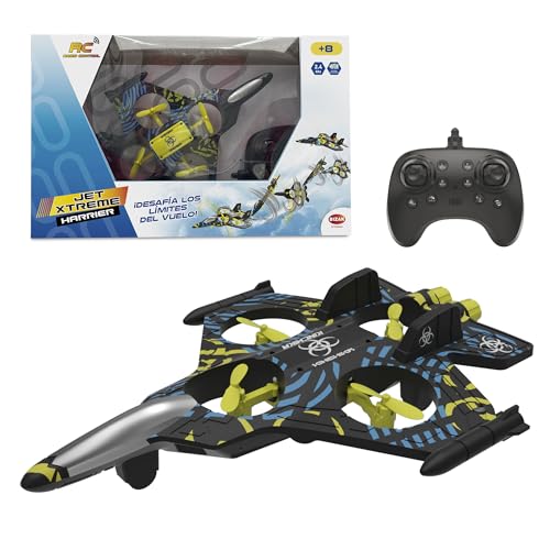 Bizak Jet Xtreme Harrier RC Flugzeug, 4 Kanäle, Stunts und automatischer Start, stabil und präzise, LED-Lichter, ab 8 Jahren (65430001) von Bizak