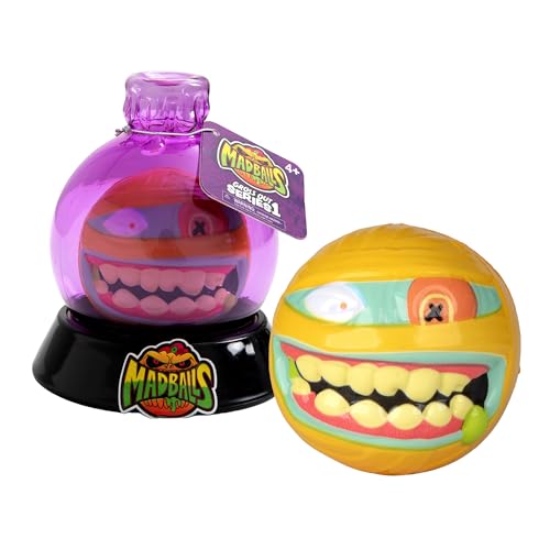 Bizak Madballs Zaubertrank, Monsterbälle mit gruseligem Design, springen bis zu 3 m, lila Gelber Ball, 6 Kreaturen zum Sammeln, ab 4 Jahren (64433056-6) von Bizak