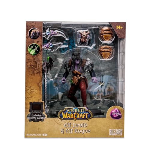 McFarlane World of Warcraft Collection - Epische Elfen-Skulptur Druida und Rouge, Videospielfigur, 15 cm, mit Zubehör und Einer geheimen Spielzeugwaffe, für Sammler, ab 14 Jahren, Bizak (64386686) von McFarlane