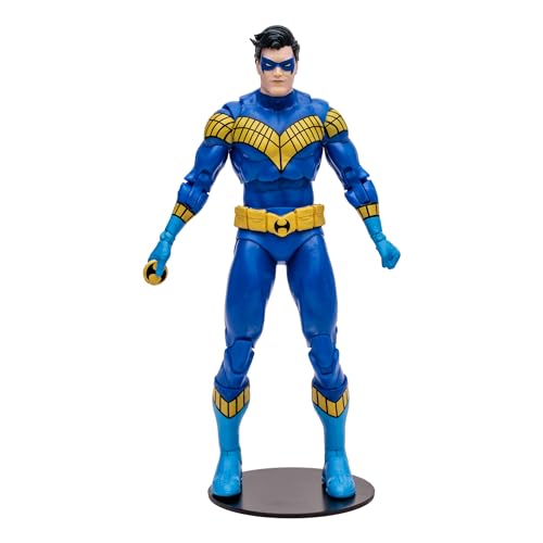McFarlane DC Multiverse Nightwing, Klassische Figur, bewegliche 18 cm Figur mit Originaldesign, Flugbasis, Sammelkarte und Zubehör, ab 12 Jahren, Bizak (64387109) von McFarlane