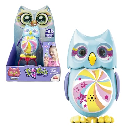 Bizak Mini Hoot Digiowl 62008285-2 Interaktive singende Eule, reagiert auf Stimme, 6 Modelle erhältlich, Kinderspielzeug, ab 3 Jahren, Mehrfarbig von Bizak
