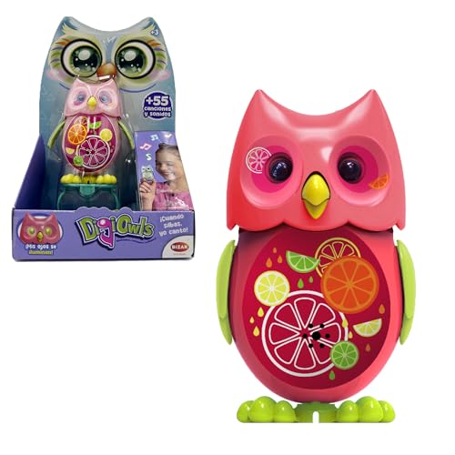 Bizak Mini Hoot Digiowl 62008285-5 interaktive singende Eule, reagiert auf die Stimme, 6 Modelle erhältlich, Kinderspielzeug, ab 3 Jahren, Mehrfarbig von Bizak