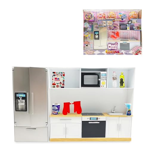 Bizak Mini World Playset Küche mit 5 Kugeln, Miniatur-Küchen-Set mit Haushaltsgeräten und detailliertem Zubehör, für Jungen und Mädchen ab 6 Jahren (64502007) von Bizak