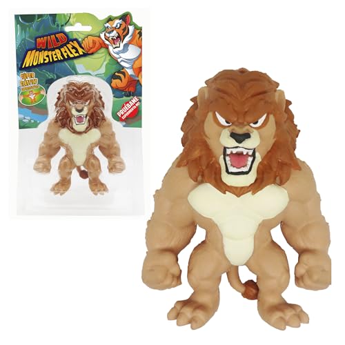 Bizak Monsterflex 64390011-6 Wild Monster King Löwe, super ausziehbar und elastisch, 25 cm, 14 cm zum Sammeln, für Fans und Kinder ab 4 Jahren von Bizak