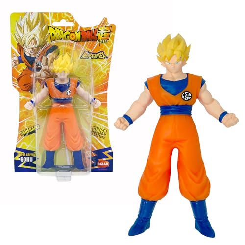 Bizak Monsterflex 64390230 Goku Super Saiyan Figur von Dragon Ball, Super dehnbar und elastisch, 25 cm, 12 zum Sammeln, für Erwachsene Sammler Fans und Kinder ab 4 Jahren von Bizak