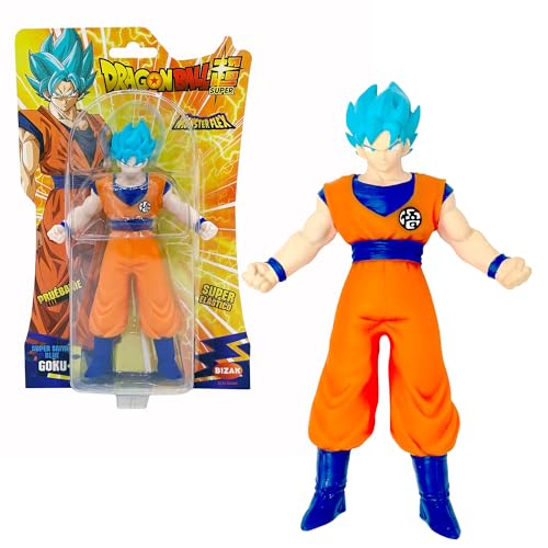 Bizak Monsterflex Goku Blue Super Saiyan Figur Dragon Ball, Super Dehnbare und Dehnbare Puppe, 25 cm, 12 zum Sammeln, für Erwachsene Fan-Sammler und Kinder ab 4 Jahren (64390230) von Bizak