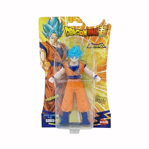 Bizak Monsterflex Dragon Ball Goku Blue Super-Saiyajin Figur, Super Dehnbar und elastisch, 25 cm, 12 zum Sammeln, für Erwachsene Fans Sammler und Kinder ab 4 Jahren, (64390230) von Bizak