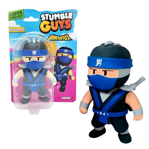 Bizak Monsterflex Stumple Guys, Videospiel, Ninja Kai, super dehnbar und elastisch, 15 cm, 16 Modelle zum Sammeln, für Erwachsene und Kinder ab 4 Jahren (64390006-9) von Bizak
