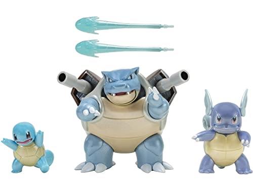 Bizak Pokemon Evolution Triple Multipack, Evolution of Squirtle inklusive Wartortle und Blastoise, Figuren wachsen nach Evolution, 5, 8 und 12 cm, Alter 4 (63222773) von Bizak