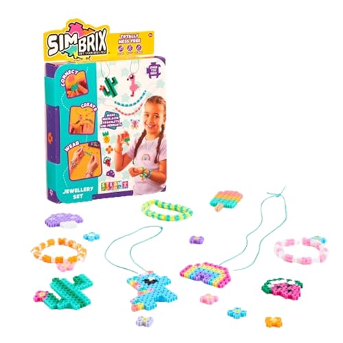 Bizak Simbrix Schmuckset, Bauset zum Herstellen von Schmuck ohne Bügeleisen, Wasser oder Kleber, Spielzeug für Jungen und Mädchen ab 5 Jahren (64008000) von Bizak