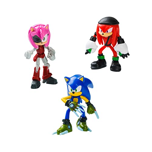 Bizak Sonic Figur Pack mit 3 Figuren 6,5 cm hoch, Knucles NY + Rusty Rose + Sonic Bcm (64112003-3) von Bizak