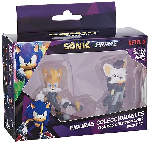 Bizak Sonic Prime 2er Pack Figuren 6,5 cm hoch Dieses Set beinhaltet: Tails Nine + Rebel Rouge (64112001-6) von Bizak