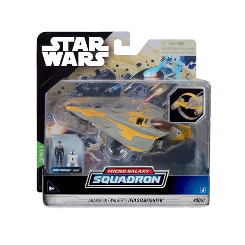 Bizak Star Wars Micro Galaxy Squadron Anakin Skywalker's Jedi Starfighter Klasse 12cm mit Figuren 2,5cm (62610039) von Bizak