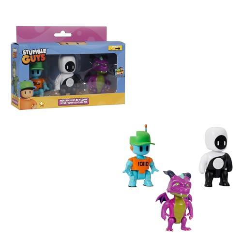 Bizak Stumble Guys Actionfiguren, 3er-Pack, 8 cm, Roboter-Guy-Set, Verschiedene Figuren zum Sammeln, offizielle Lizenz des Abschuss-Videospiels, Erwachsene Fans und Jungen oder Mädchen ab 8 Jahren von Bizak