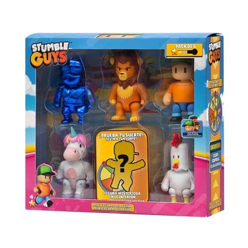 Stumble Guys 6er Pack Actionfiguren 7,5 cm Set 1, 2 Gruppen von Charakteren zum Sammeln, offizielle Lizenz des Videospiels für Erwachsene Fans und Jungen oder Mädchen ab 8 Jahren (64113006) von Bizak