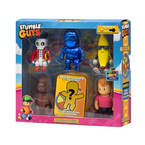 Stumble Guys 6er Pack Actionfiguren 7,5 cm Set 2, 2 Gruppen von Charakteren zum Sammeln, offizielle Lizenz des Spiels für Erwachsene Fans und Jungen oder Mädchen ab 8 Jahren (64113006) von Bizak