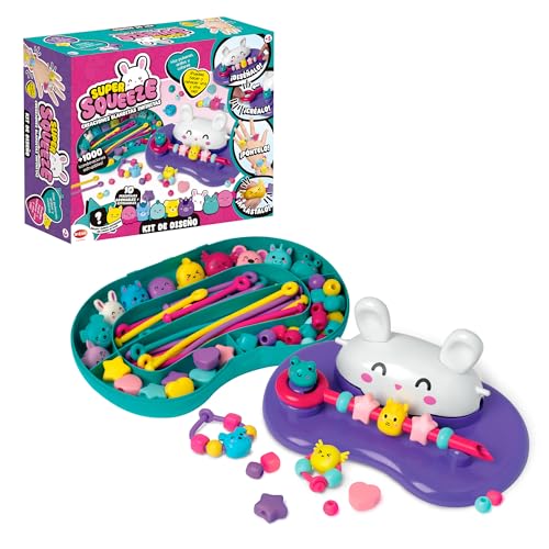 Super Squeeze 64361494 Design-Set, Squishy-Trend, unendlicher Schmuck, Entwerfen, Einfädeln, Stricken und Lucelo, + 1000 Dehnbare Kombinationen, ab 6 Jahren Bizak (64361494) von Bizak