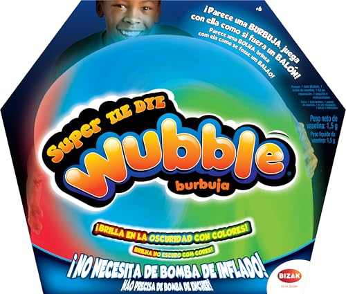 Bizak Wubble Super Wubble Tyde Dye leuchtet im Dunkeln, Sieht aus wie eine Blase, spielt wie EIN Ball, bläst Sich bis zu 80 cm hoch, Gartenspielzeug im Freien, 6 (62941155) von Bizak